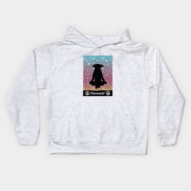 Namaste Dog Kids Hoodie by KKE Design and Illustration (kerbdawgz)